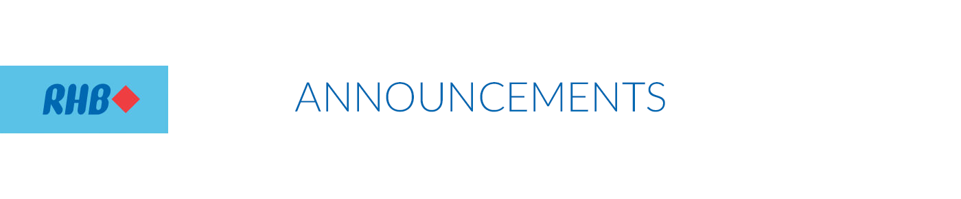 RHB Investment Bank Announcements